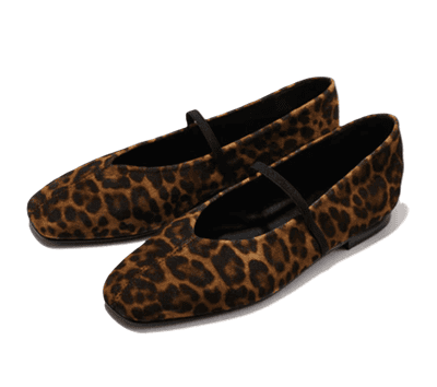 suede leopard Mary Jane