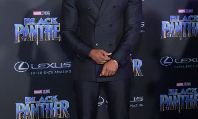 Michael B. Jordan at the premiere of "Black Panther" at Dolby Theatre on Jan. 29, 2018, in Hollywood, California.