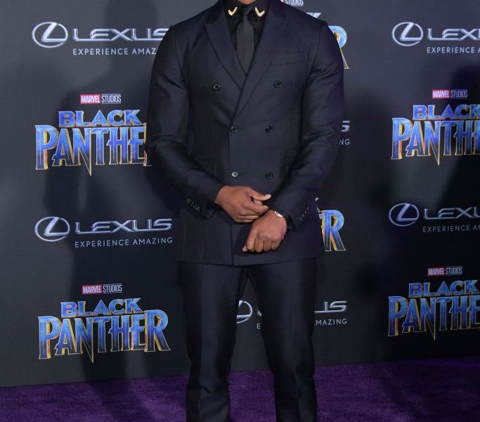 Michael B. Jordan at the premiere of "Black Panther" at Dolby Theatre on Jan. 29, 2018, in Hollywood, California.