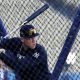 New York Yankees captain Aaron Judge warms up at Dodger Stadium ahead of Friday's opener