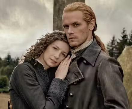 Caitriona Balfe and Sam Heughan in Outlander Season 8