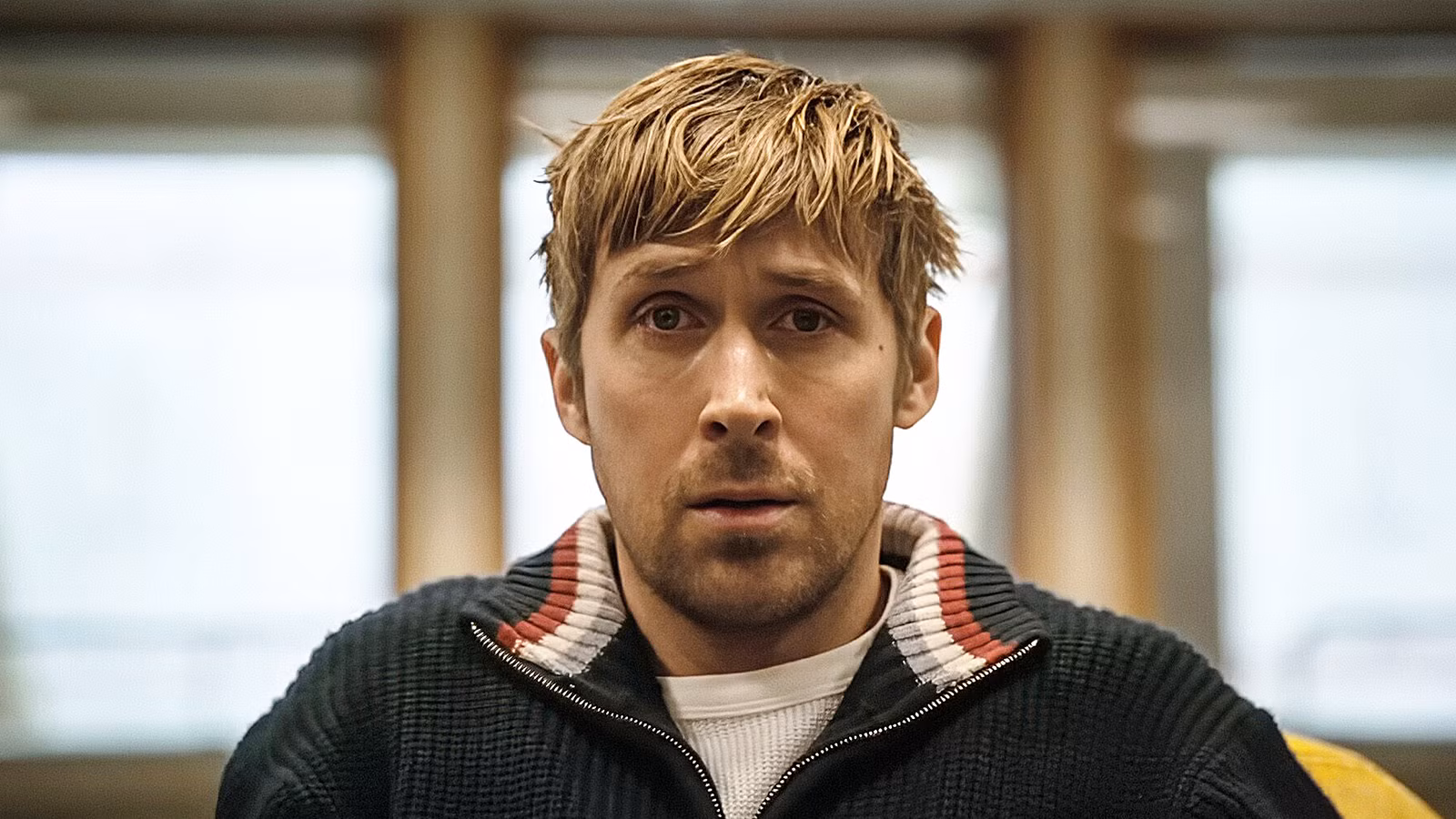 Ryan Gosling looking terrified in Project Hail Mary.
