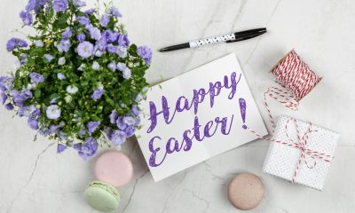 Purple-petaled Flowers Centerpiece. Representational Image.