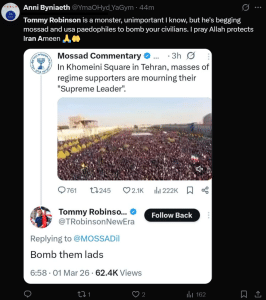 Tommy Robinson is opening his fool mouth again