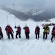 Rescuers search the site of the avalanche in Val Ridanna, in Alto Adige, northern Italy. Pic: Italian Alpine, National Alpine & CNSAS/AP
