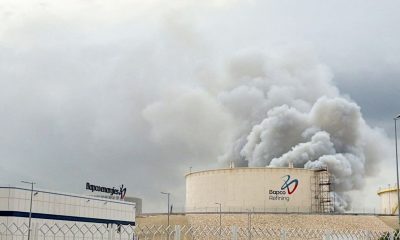 Attacks on energy infrastructure, including this facility in Bahrain, stoked pressure on oil prices. Pic: Reuters