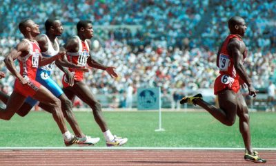 Sprinter Ben Johnson leads the 100m sprint in Seoul in September 1988. Pic: Reuters
