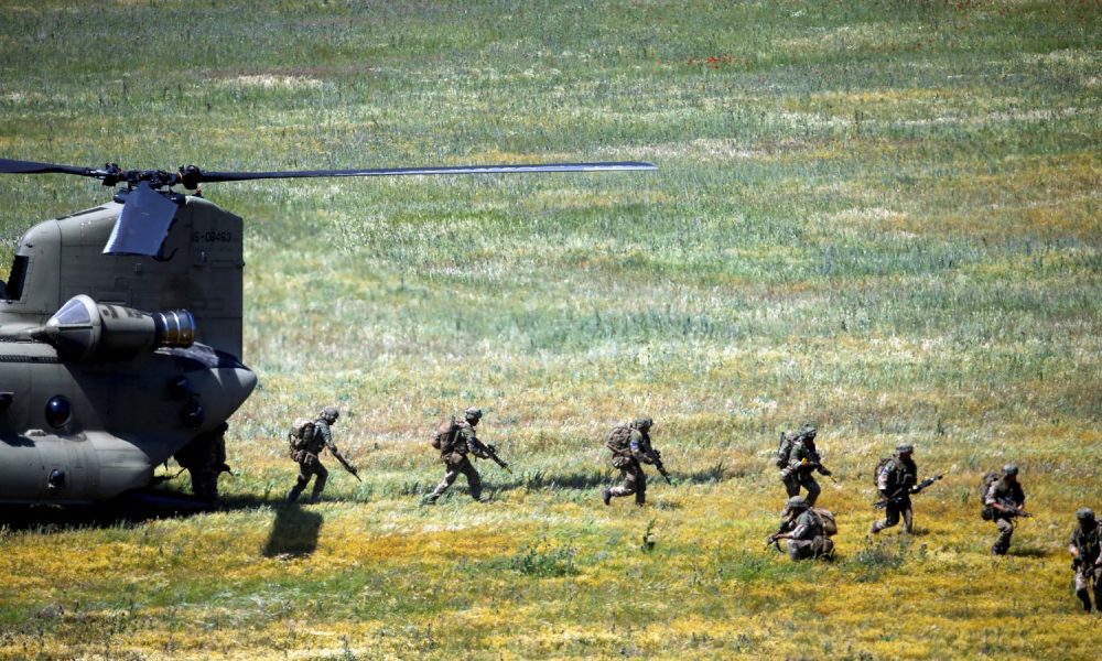 UK soldiers taking part in a NATO allied troops training exercise in North Macedonia. File pic: Reuters