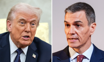 Donald Trump is threatening Pedro Sanchez with a potential trade war. Pic: Reuters/Europa Press via AP