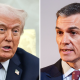 Donald Trump is threatening Pedro Sanchez with a potential trade war. Pic: Reuters/Europa Press via AP