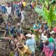 Locals search for the bodies of mudslide victims in the Gacho Baba district of the Gamo Zone in southern Ethiopia. Pic: AP