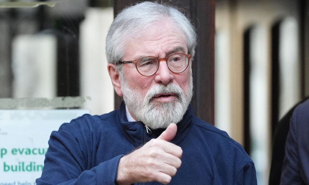 Former Sinn Fein president Gerry Adams arriving at the Royal Courts of Justice yesterday. Pic: PA