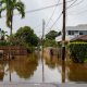 Flooded streets in Haleiwa, Hawaii on Friday. Pic: AP