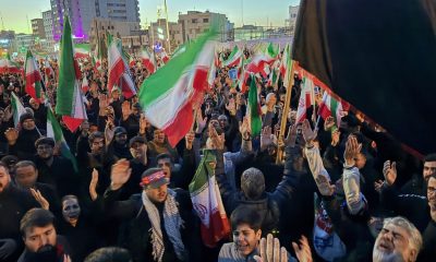 Government supporters gather in mourning the death of Ayatollah Ali Khamenei in Tehran. Pic: AP