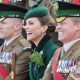 The Princess of Wales poses for a group photo with the Irish Guards. Pic: PA