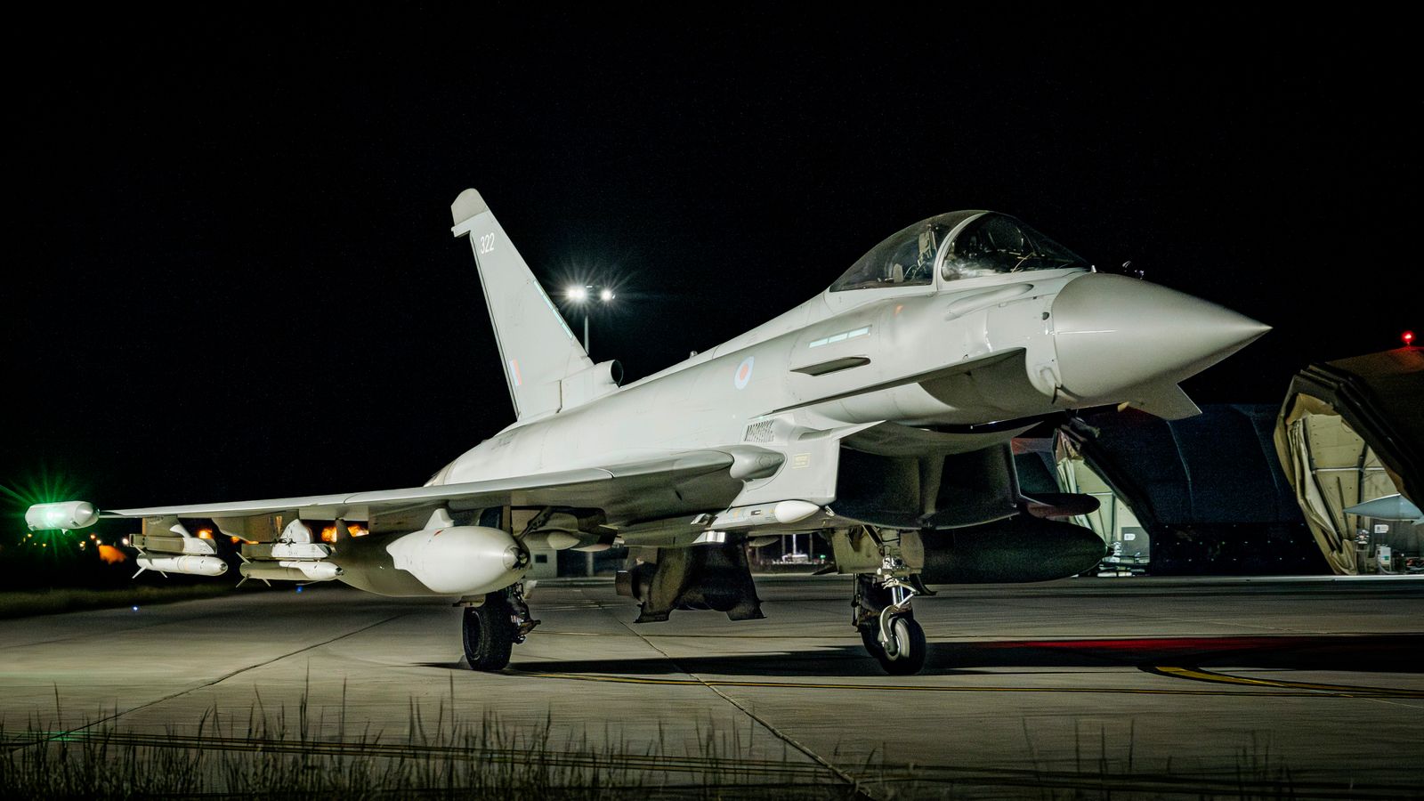 A Typhoon jet is prepared for defensive operations across the Middle East. Pic: MoD