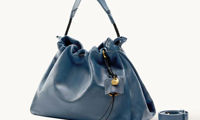 medium leather bag with ruched closure