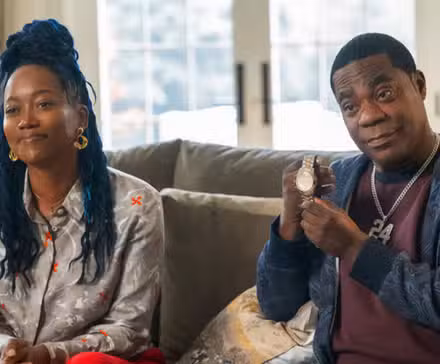 Erika Alexander & Tracy Morgan in a scene for The Fall and Rise of Reggie Dinkins on NBC.
