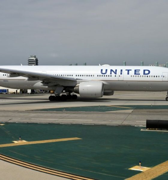 In this file photo a United Airlines plane taxis at Los Angeles International Airport on September 27, 2019