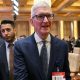 Trump has criticized Apple chief executive Tim Cook, seen in Beijing in March 2025