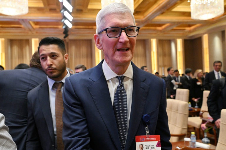 Trump has criticized Apple chief executive Tim Cook, seen in Beijing in March 2025