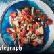 Tuna, roast pepper, tomato and white bean salad