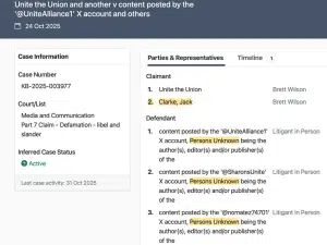 Unite union sues elected executive member to sheild Graham's husband
