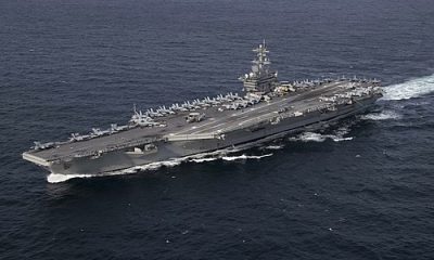 USS Abraham Lincoln (CVN-72) underway in the Atlantic Ocean on