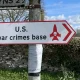 Signs to 'US war crimes base' appear in Fairford, Gloucestershire