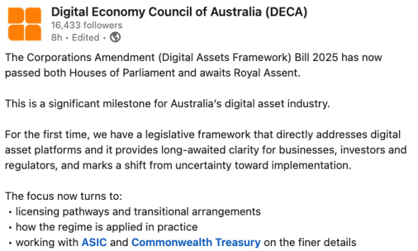 Australia to Mandate Crypto Licensing Under New Law