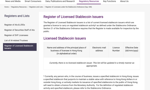 Hong Kong Misses March Deadline for Stablecoin Licences