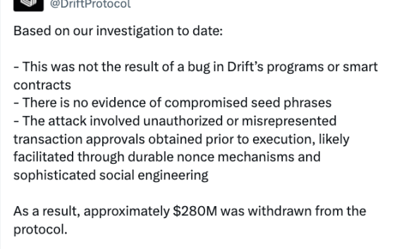 Drift Says Nonce Attack Drove Exploit as Circle Faces USDC Scrutiny