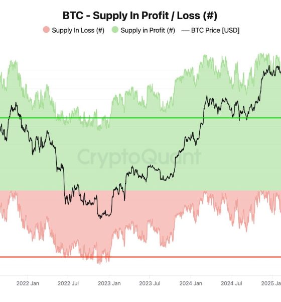 Bitcoin Supply in Profit and Loss Closer to 2022 Bear Market Levels