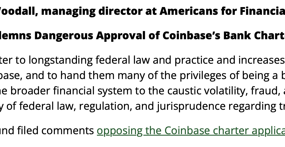 Coinbase, Banks, Bank of America, United States
