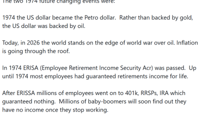 Kiyosaki Says 1974 Shift Drives Debt Crisis, Backs Bitcoin and gold