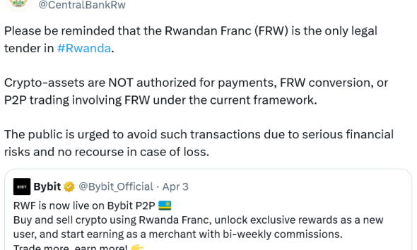 Rwanda Warns Against Bybit FRW to Crypto Offering