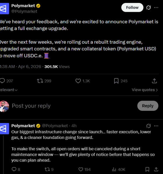 Polymarket To Replace USDC.e With USDC-Backed Token In Exchange Upgrade