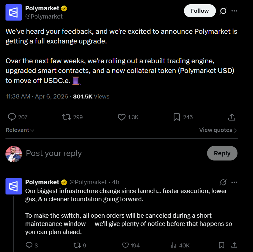 Polymarket To Replace USDC.e With USDC-Backed Token In Exchange Upgrade