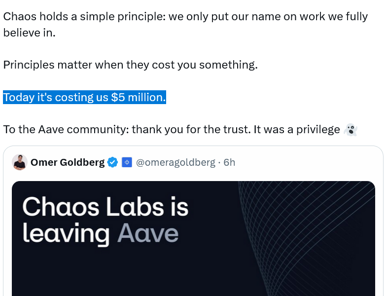 Chaos Labs Leaves Aave Due to Budget, Risk Disagreements