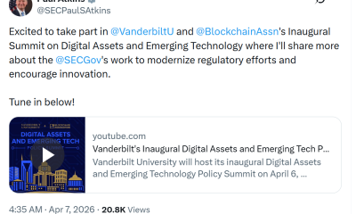 SEC Chair Says Regulation Crypto Assets Proposal is at OIRA for Review