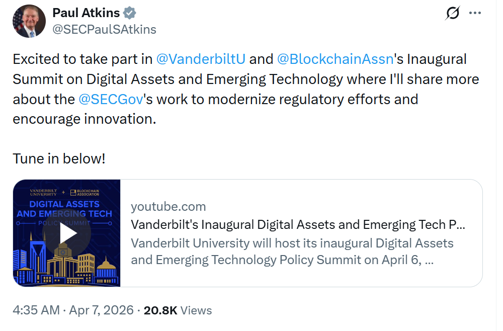 SEC Chair Says Regulation Crypto Assets Proposal is at OIRA for Review