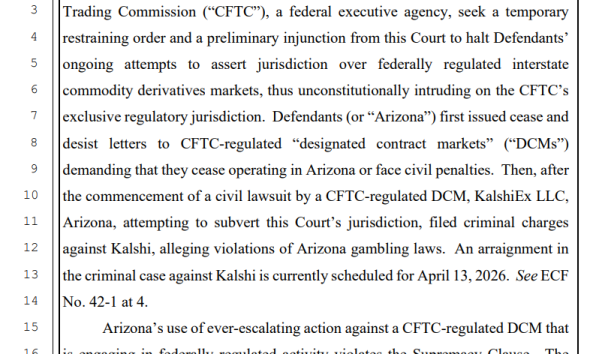 DOJ and CFTC Seek Halt to Arizona Action Against Kalshi