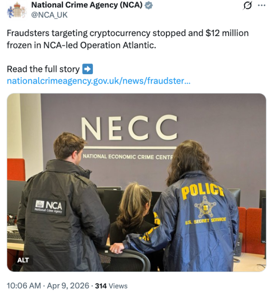 Operation Atlantic Freezes $12M in Crypto Scam Proceeds