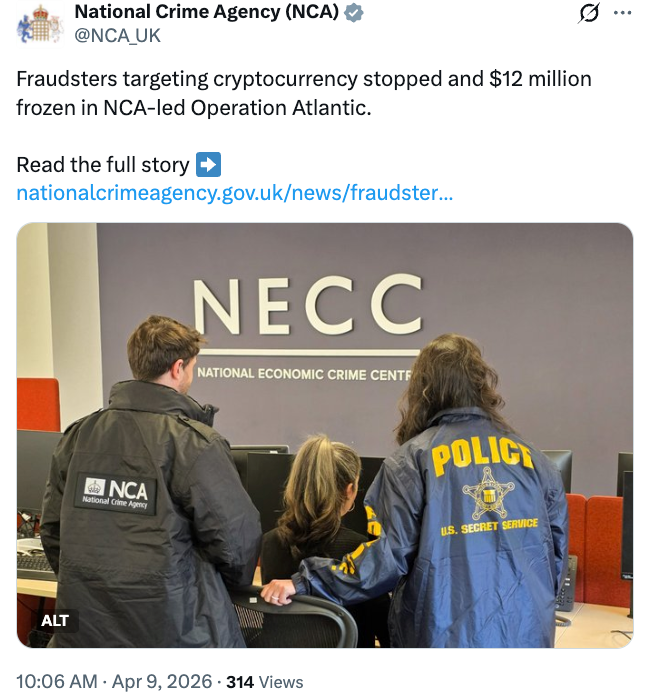 Operation Atlantic Freezes $12M in Crypto Scam Proceeds