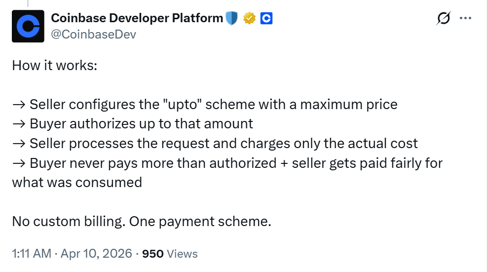 Coinbase Announces Upgrade for x402 Protocol Enabling Usage-Based Pricing