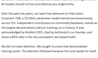 Covenant AI Leaves Bittensor Amid Decentralization Concerns, TAO Drops 18%