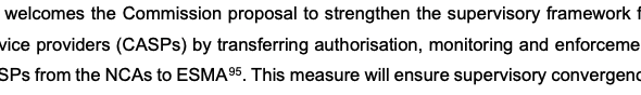 ECB Backs Plan for ESMA to Take Over Crypto Supervision