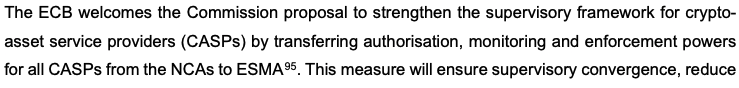 ECB Backs Plan for ESMA to Take Over Crypto Supervision