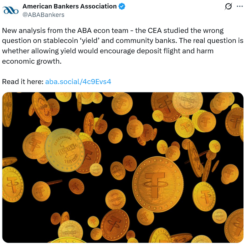 Banks Criticize White House Report Favoring Stablecoin Yield