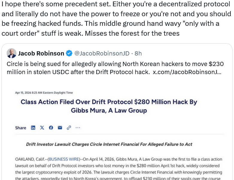 Circle Hit With Class Action Suit Over $280M Drift Hack